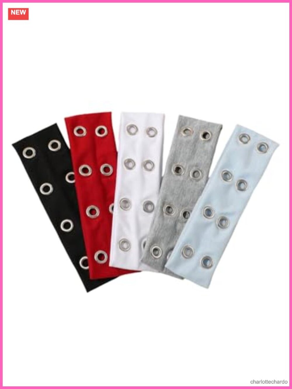 Wide Elastic Grommet Eyelet Hollow Out Y2K Goth Punk Hairbands